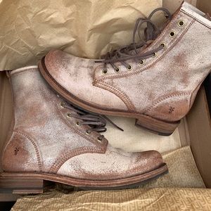 Frye Leather Lace-up Boots—Veronica Style—Size 8